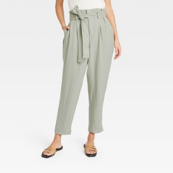 a new day Pants - Women's High-Rise Paperbag Ankle Pants - A New Day